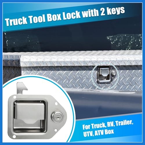 Truck Tool Box Latch w/ 2 Key Stainless Steel Truck Toolbox Lock Replacement