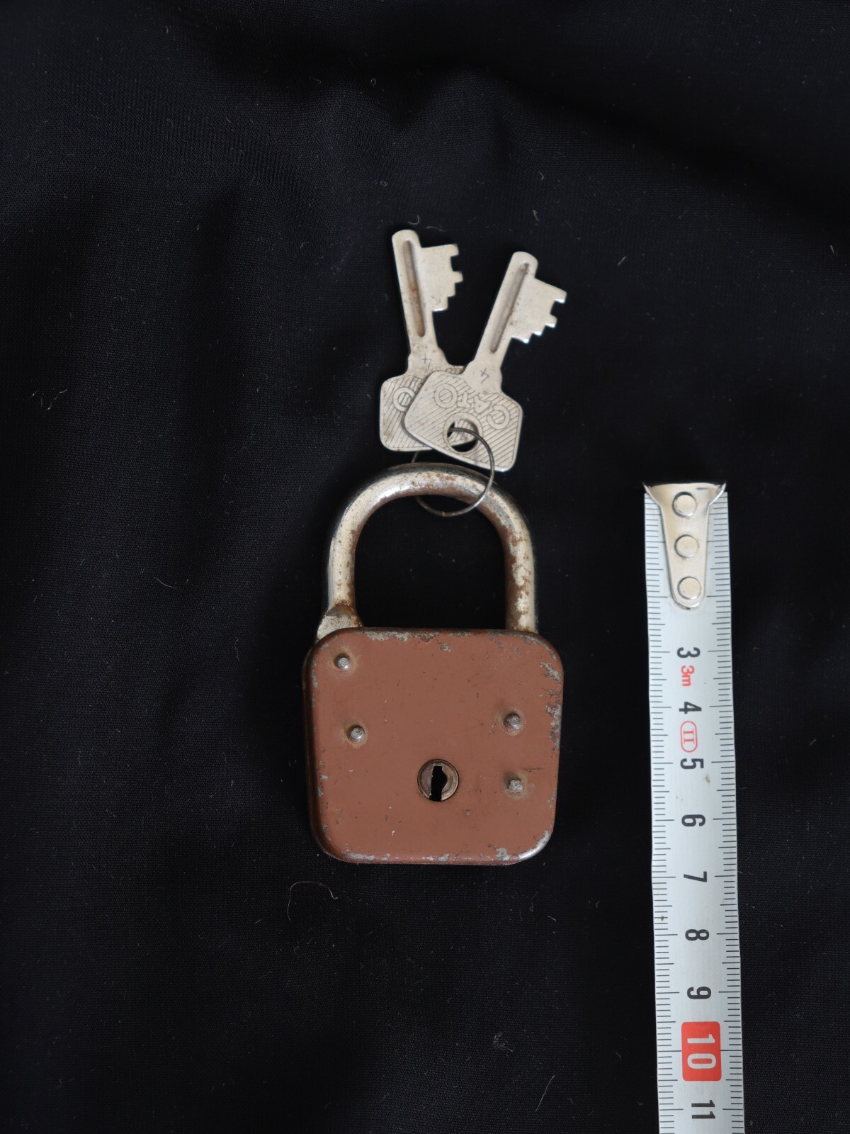 Vintage Brown Cato Elzett Rustic Padlock W/ Original Keys, Made in Hungary, Work