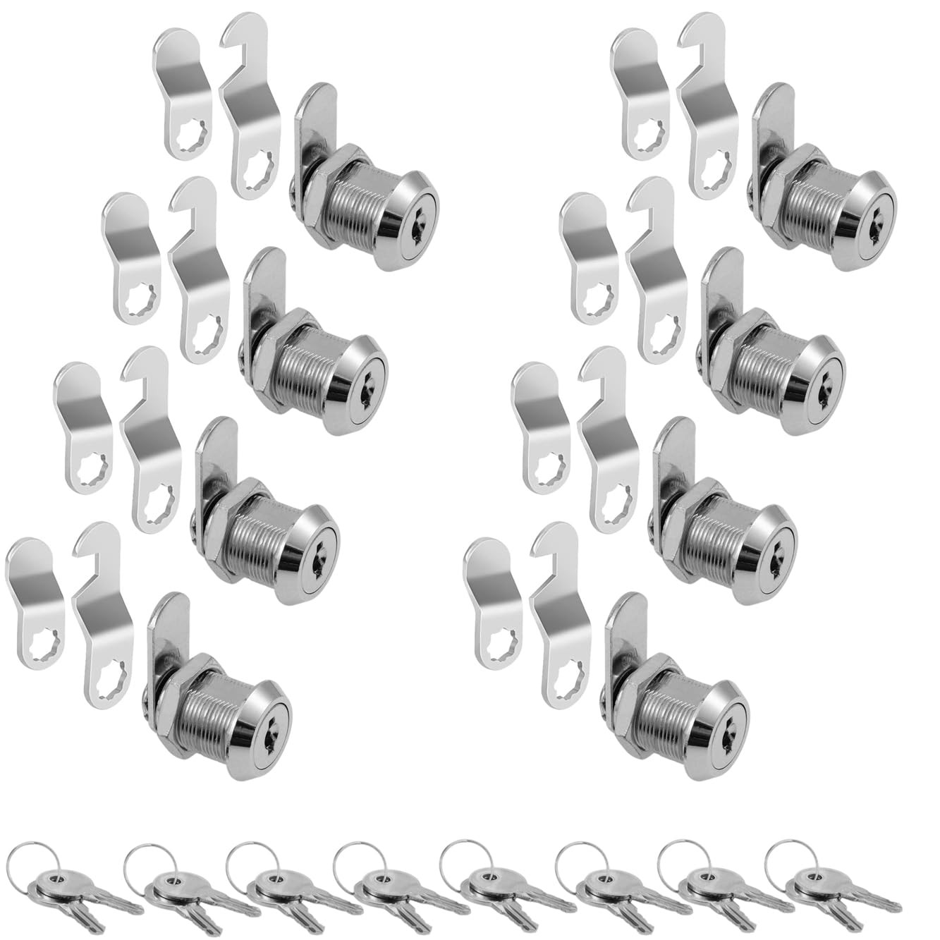 5/8″ Cabinet Locks with Keys, Keyed Alike Cam Lock for 5/8 Inch 8Pcs, Chrome