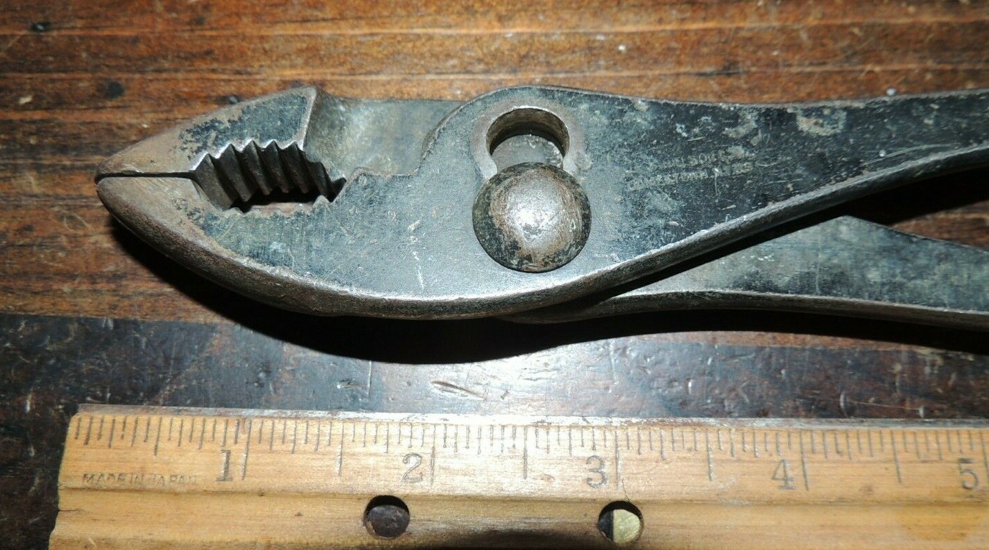 VTG 10″ JP Danielson SLIP-JOINT PLIERS, BLACK OXIDE FINISH, HERRINGBONE GRIP