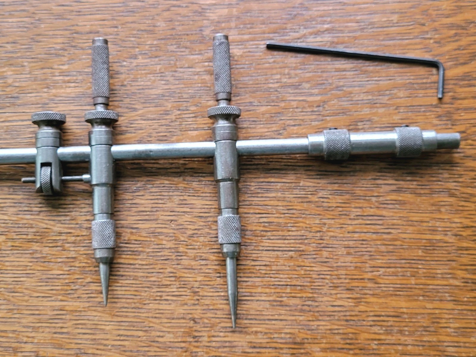 Vintage Brown & Sharpe No. 845 Trammel Points w/16 1/2″ Beam Machinist Tool USA