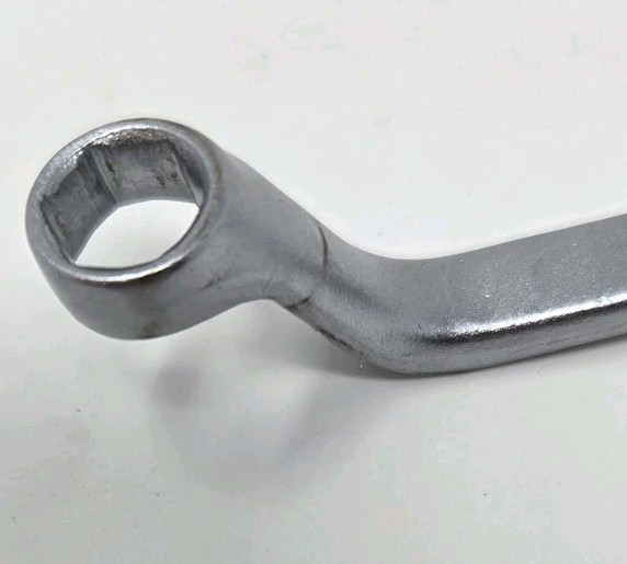 Vintage INDESTRO SUPER 7/16″ & 1/2″ Deep Offset Box End Wrench 730 12 Pt USA