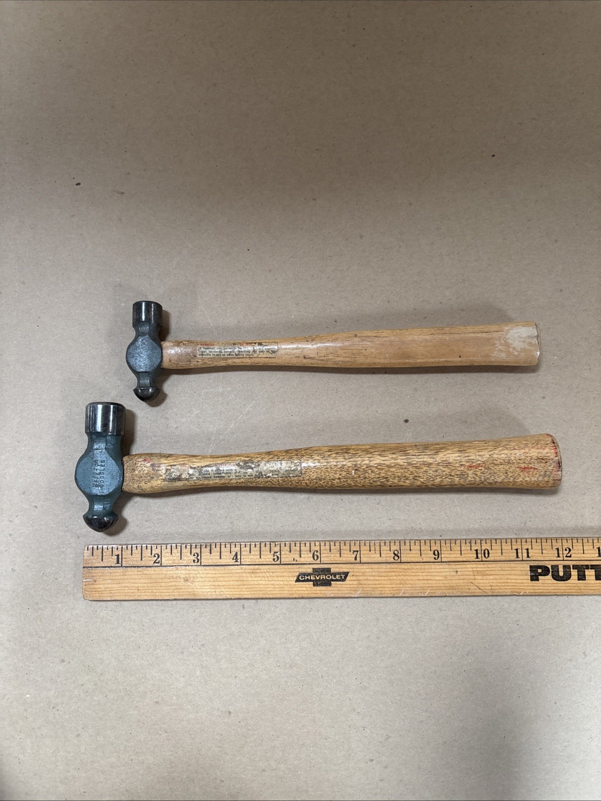 Vintage Craftsman Ball Peen Hammers 8 Oz. M 38483 and 4 Oz. 38461