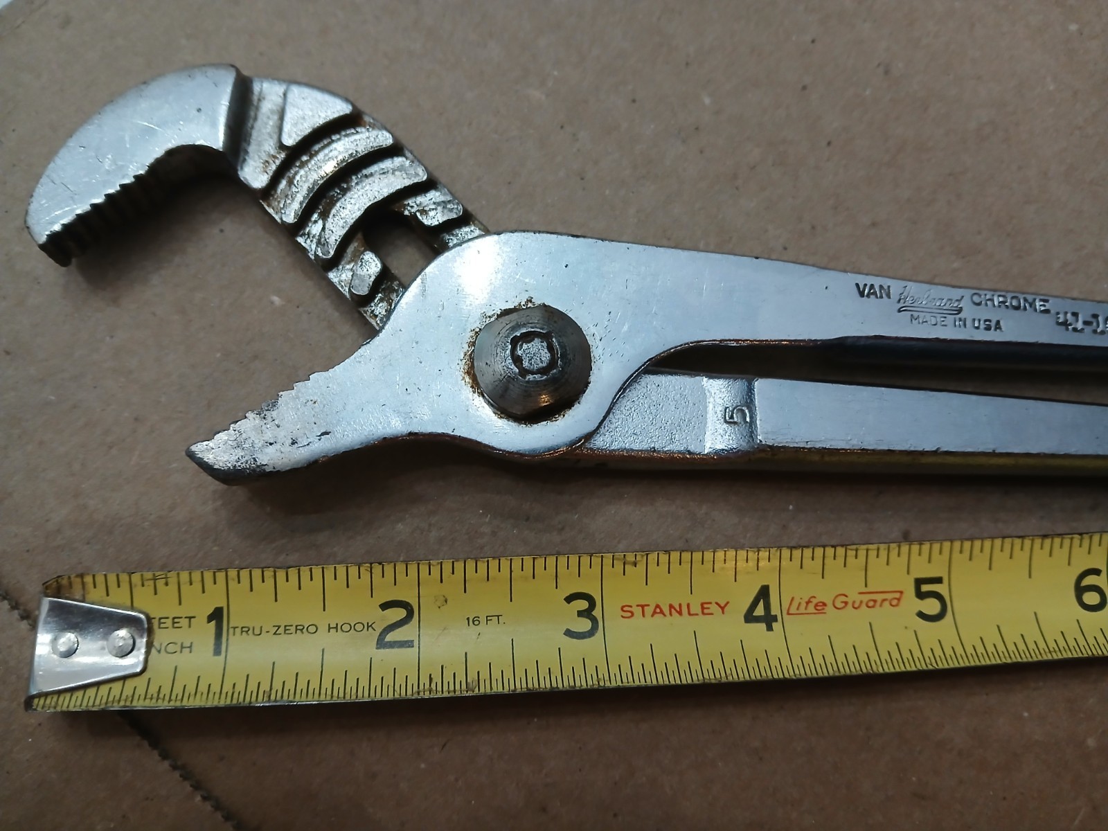 VINTAGE HERBRAND ADJUSTABLE PLIERS #41-10 VAN CHROME MADE IN USA PATENTED