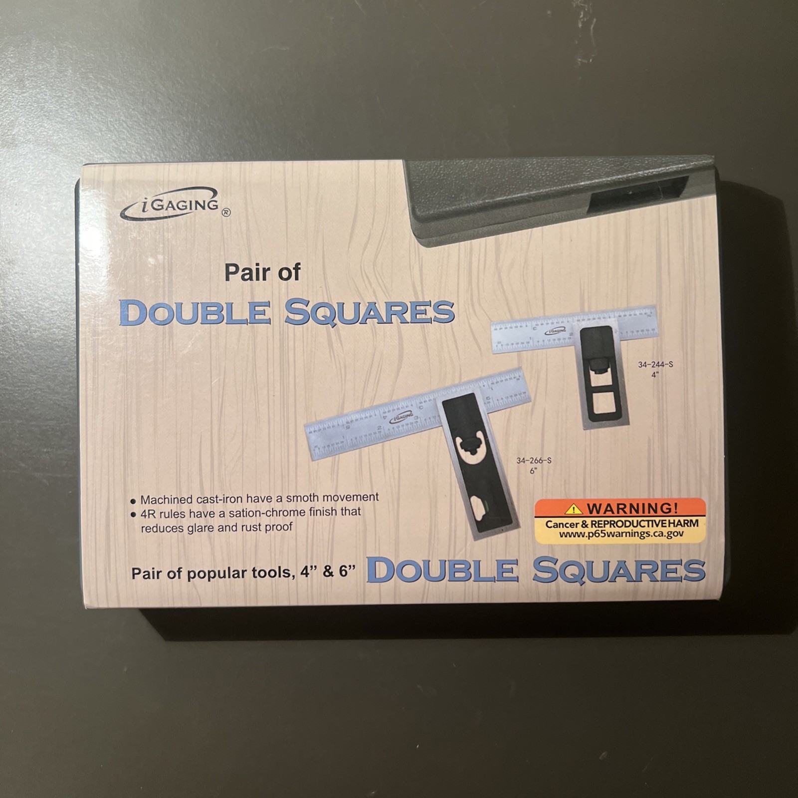 BRAND NEW iGaging Double Square 4” & 6″ In Plastic Case