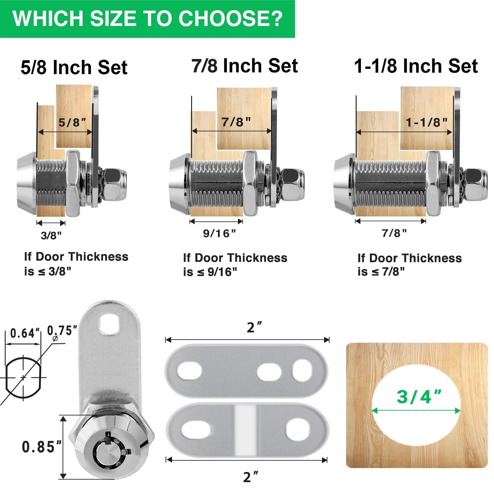Cabinet Lock With Keys 5 PCS 7/8 Inch RV Storage Keyed Alike Camper Toolbox