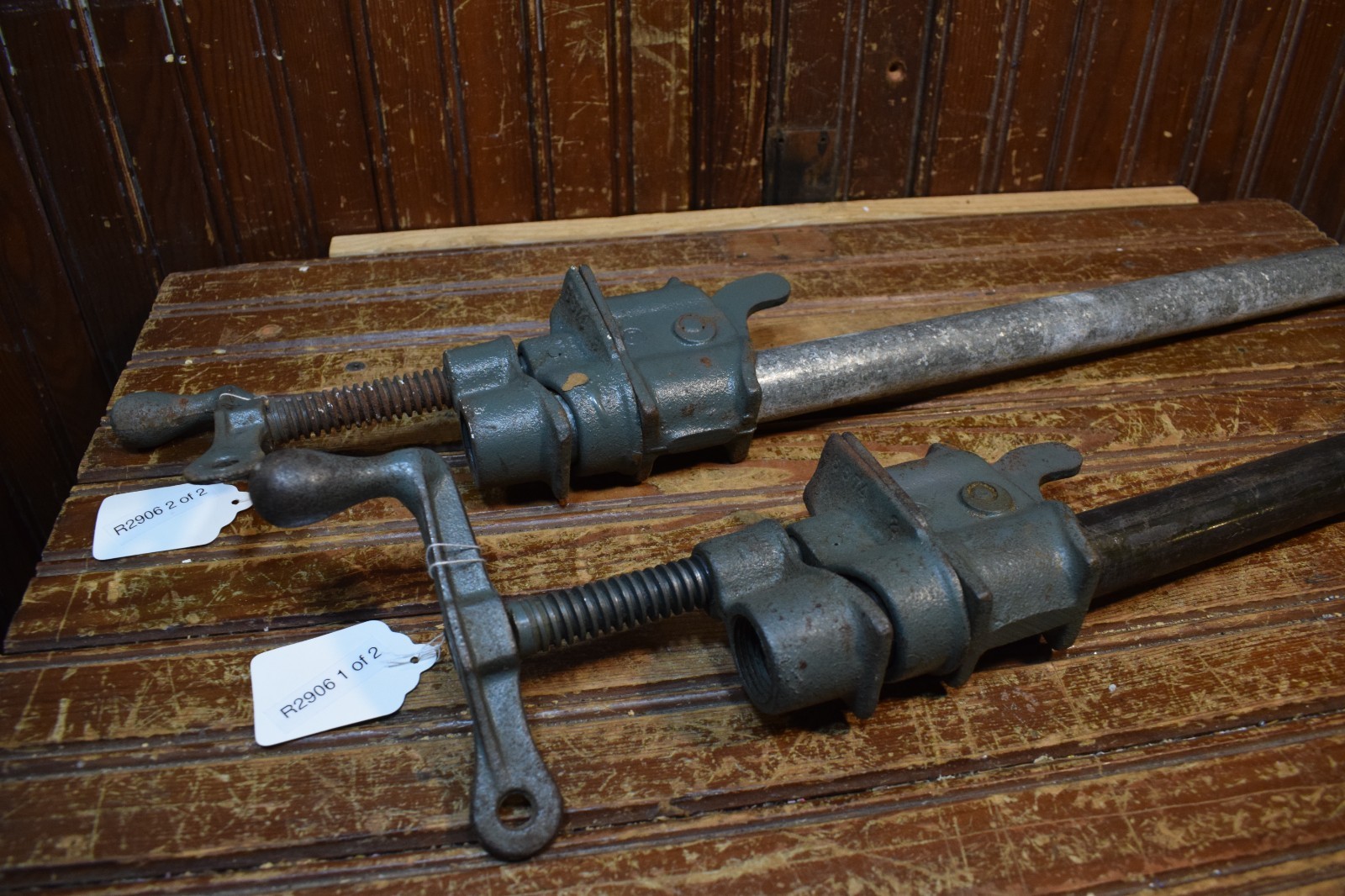 CRAFTSMAN 3/4″ PIPE CLAMP 2PC LOT 13″ 43″ WOODWORKING SHOP TOOL GLUE UP TOOLS
