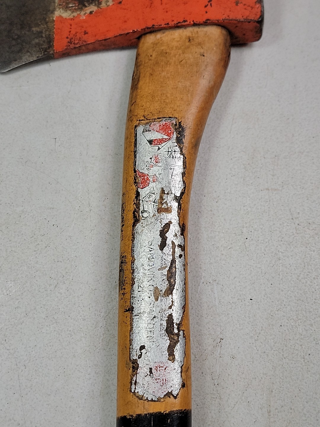 Vintage SANDVIK Sweden Camping Axe Hatchet 1-1/4lb & Leather Sheath 15″ Handle