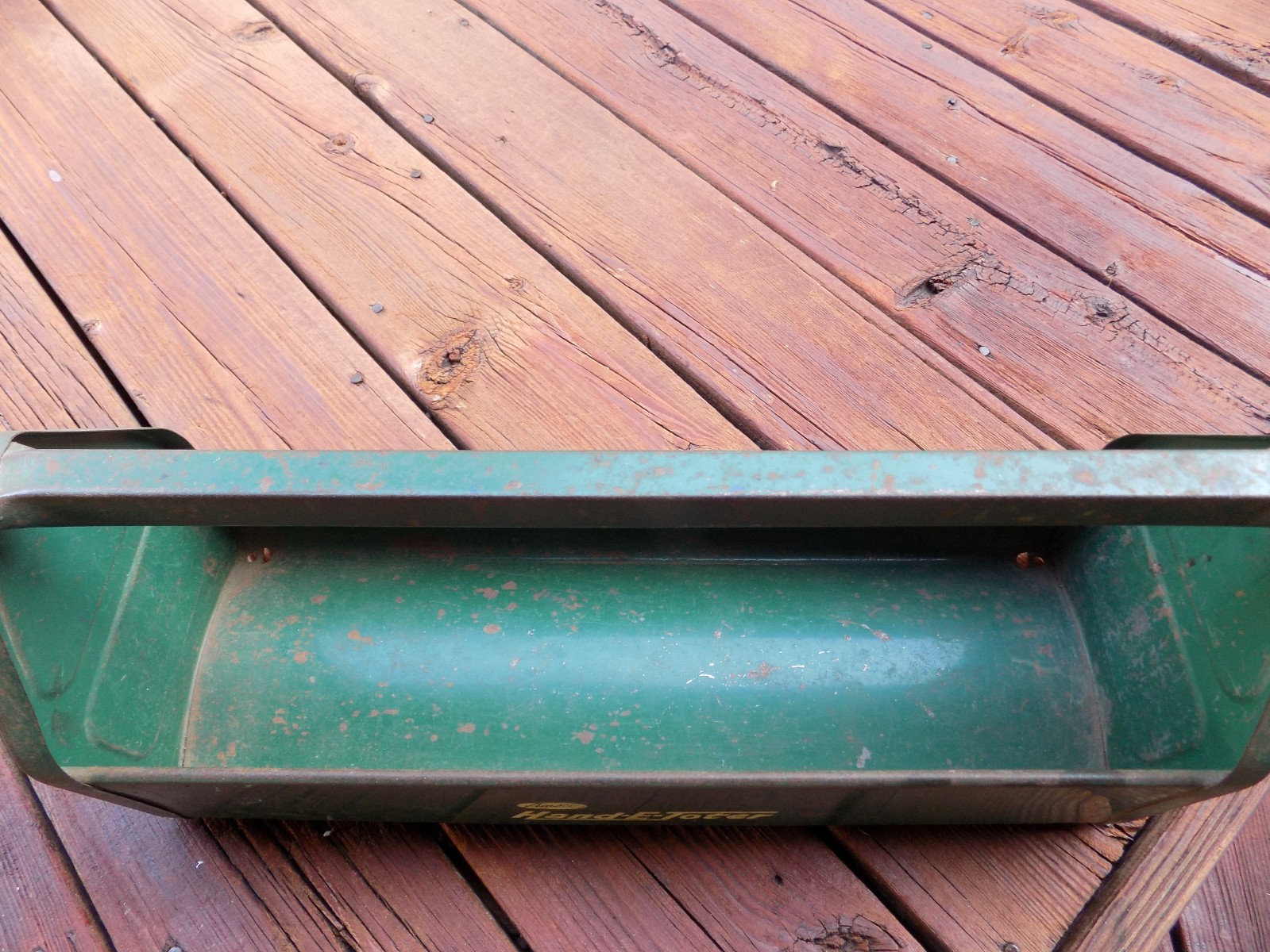 Vintage Amsco Hand-E-Toter Green Metal Toolbox Tote Carrier 18″L X 6″W X 8″H