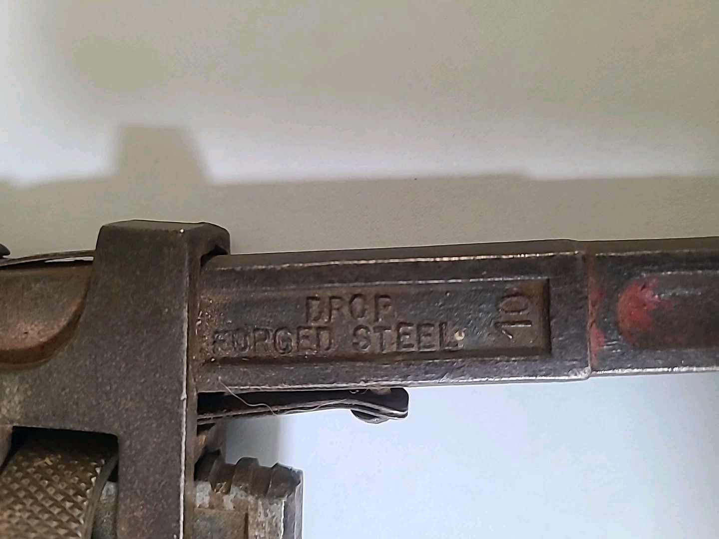 Vintage Drop Forged 10” Wrench unknown manufacturer “drop forged Steel” stamped