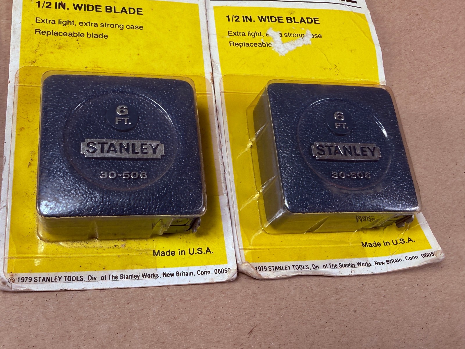 3 NOS 1979 Vintage Stanley USA 30-506 & MYT6 Tape Measure Pocket & Utility Rule
