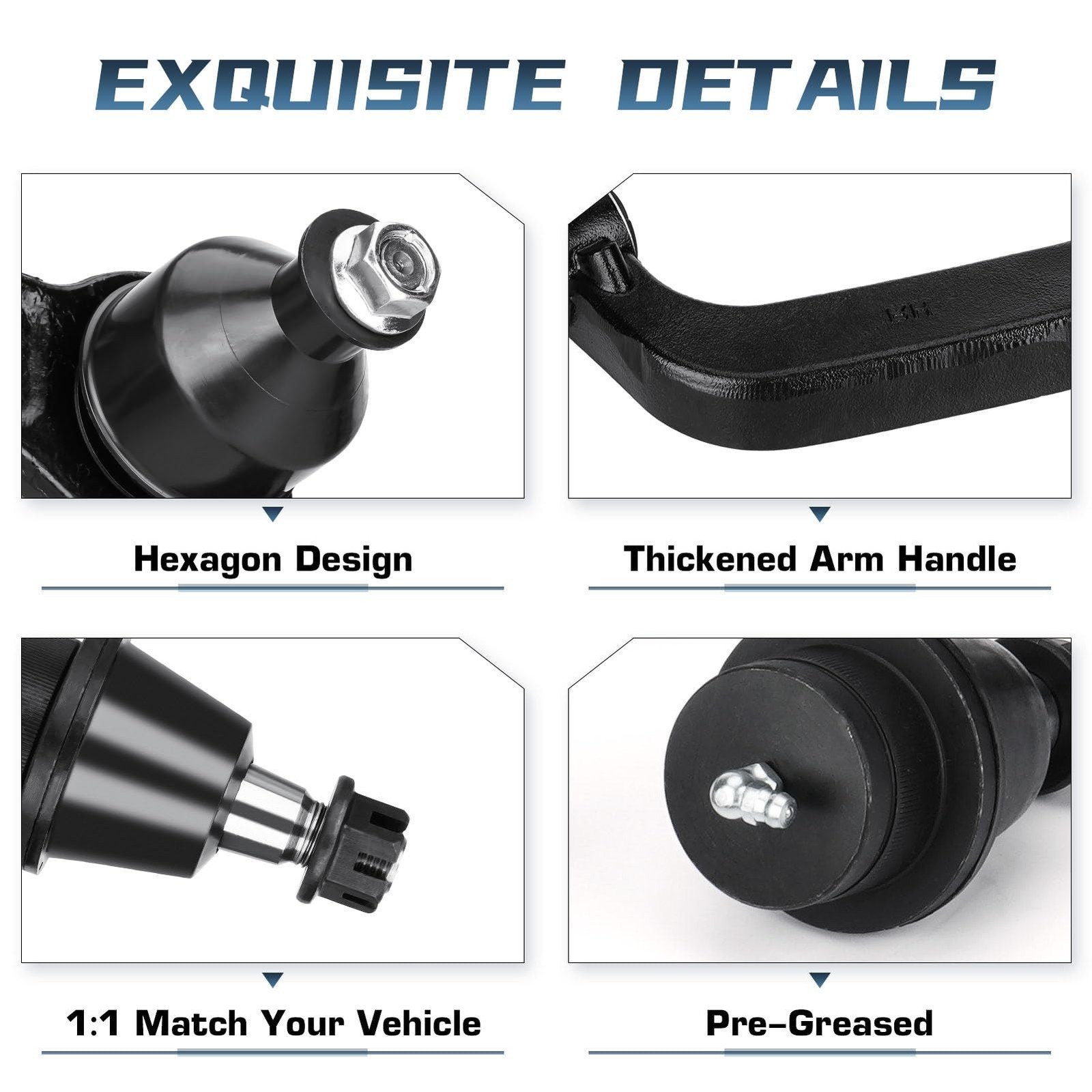 4WD Front Upper Control Arms w/Ball Joints for 1999-2006 Chevy Avalanche Subu…