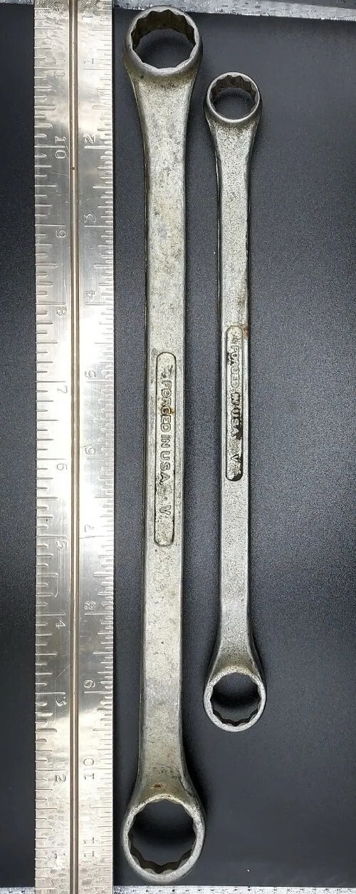 Double Box End Offset Wrench 2 Dunlap Set. Size 1/2″ – 3/4″. Vintage U.S.A. -V-