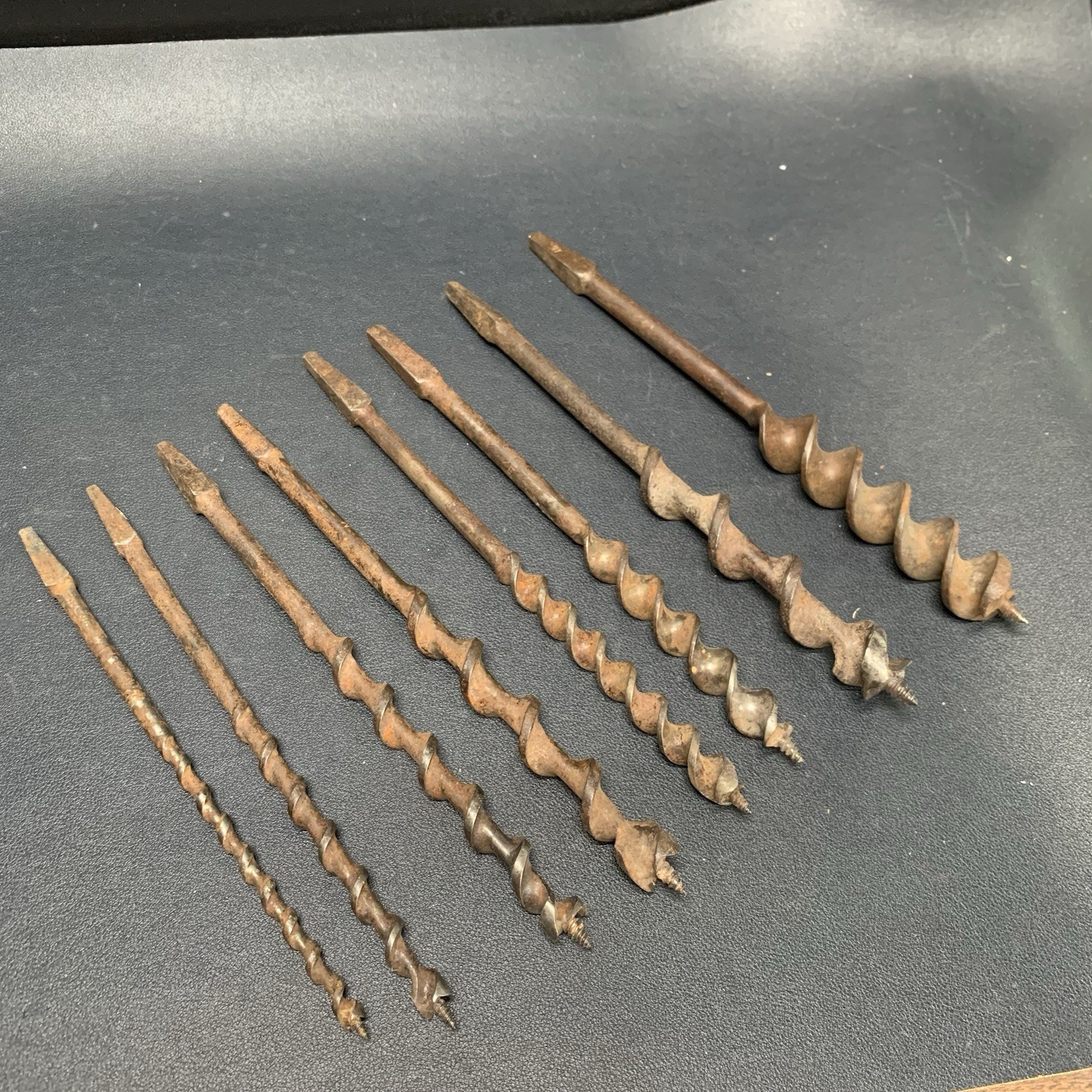Vintage Hand Drill Auger Bits Lot Of 8 Brand Vary, Russell Jennings USA, Irwin