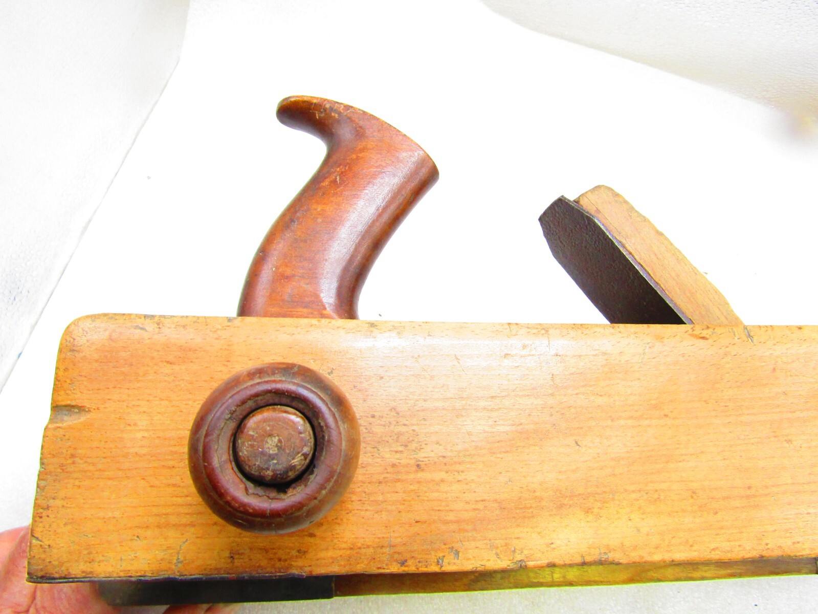 Antique wood tongue plane by Scioto Works marked Booth