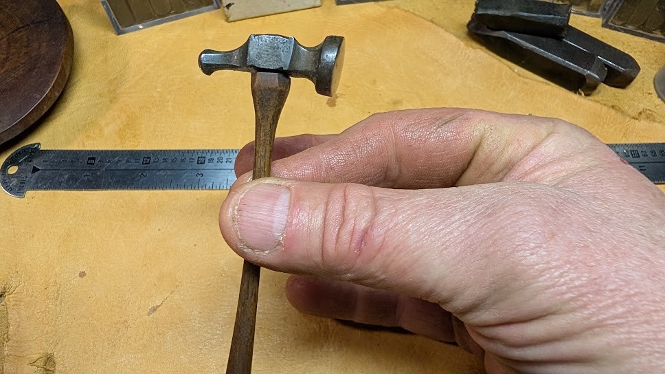 vintage silver smithing tools, jewelers hammer, jewelers tools.