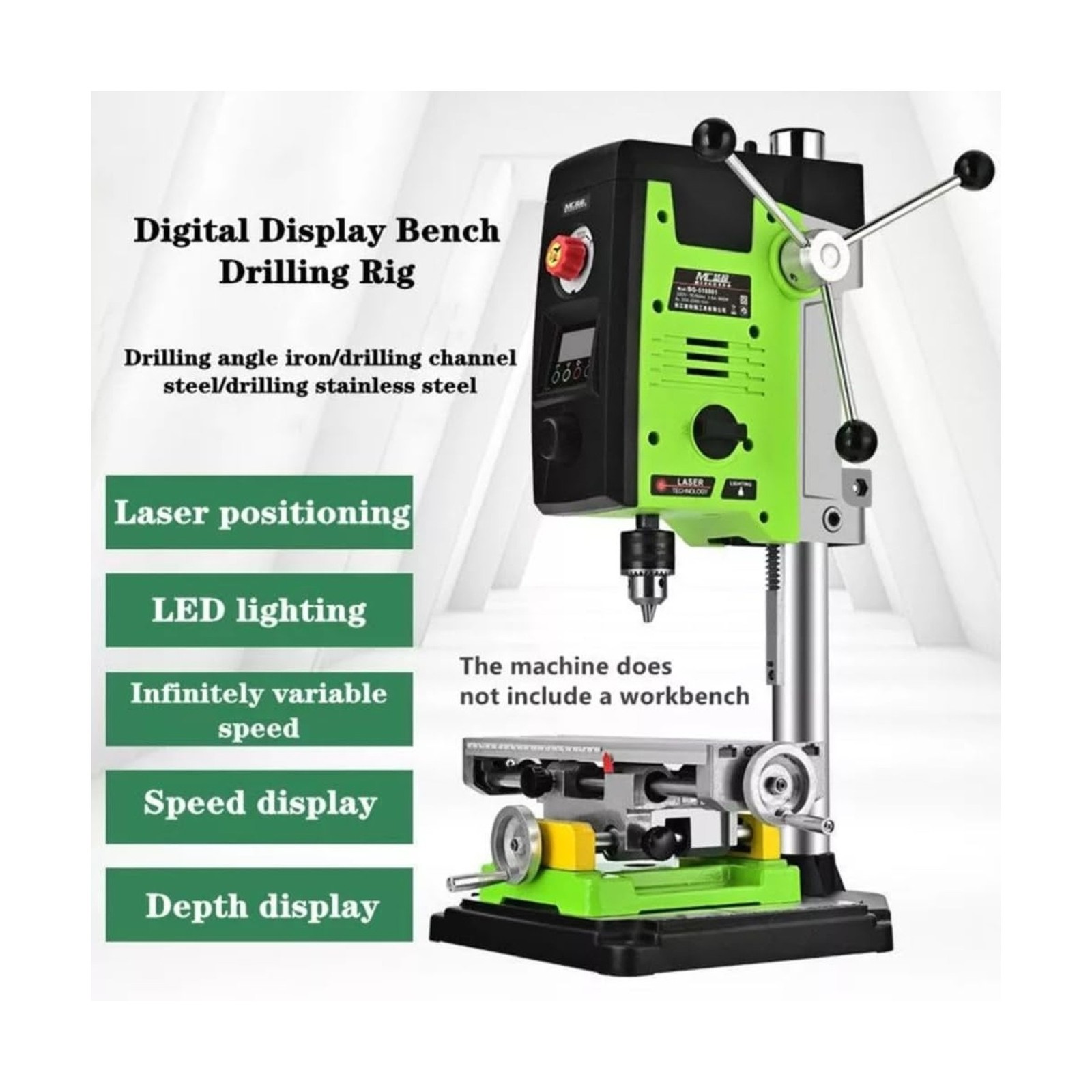 Bench Drill Stand 800W Brushed digital display Mini Electric Bench Drilling M…