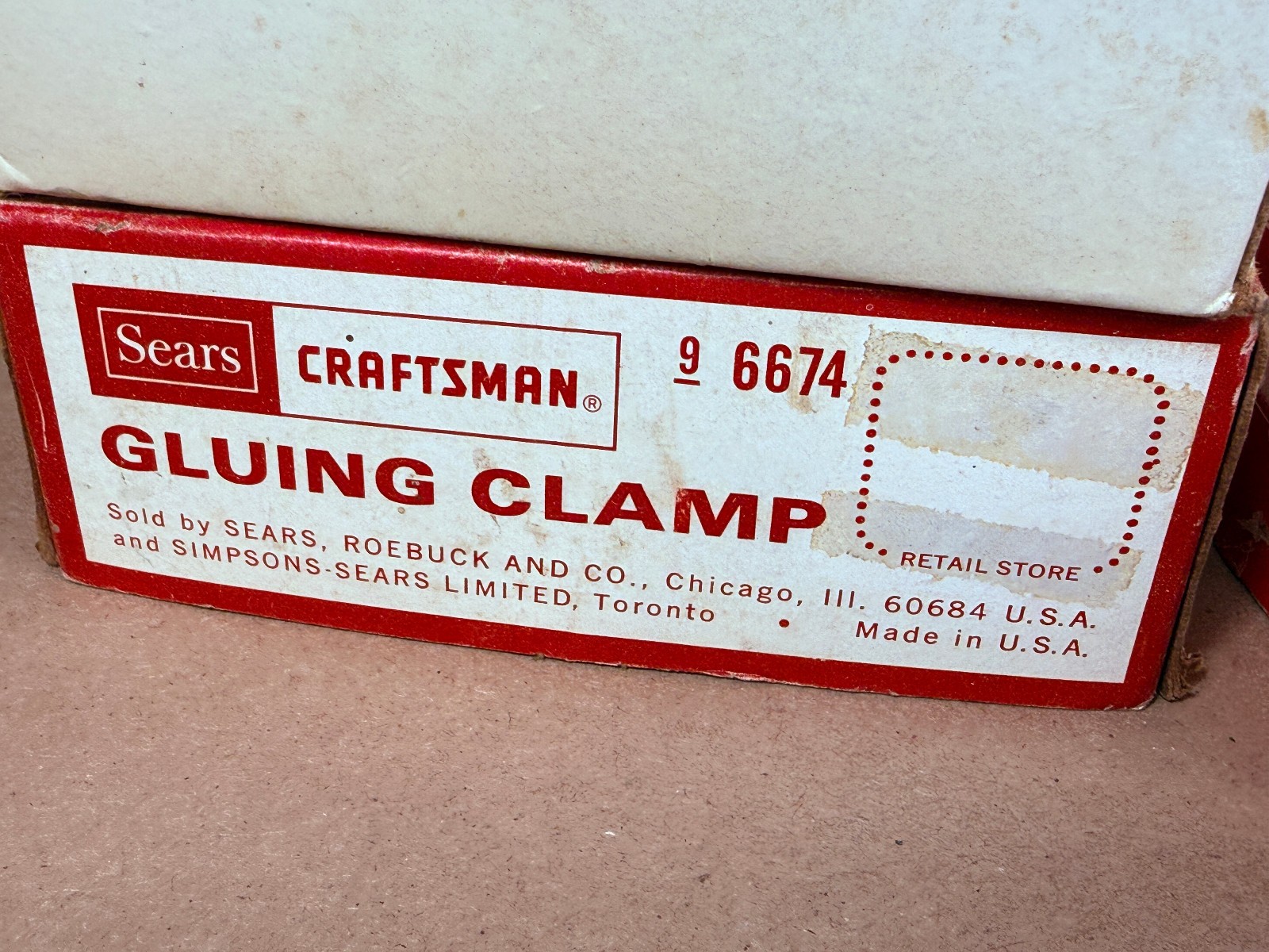 NICE – 2 Vintage Sears Craftsman Gluing Clamps No. 9-6674 Original Boxes – 1979