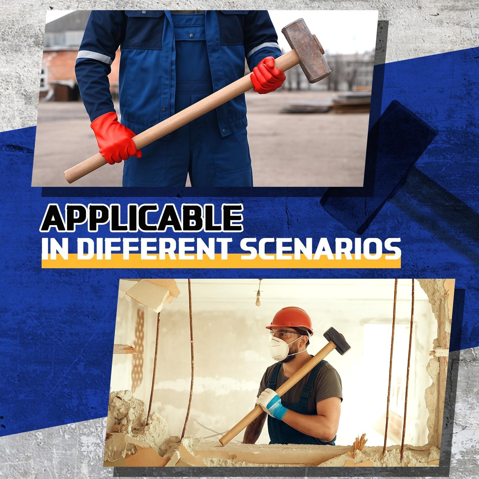 Bucherry 2 Sets 24″ Replacement Hammer Handle Kit Includes 2 Sledge Hammer Ha…
