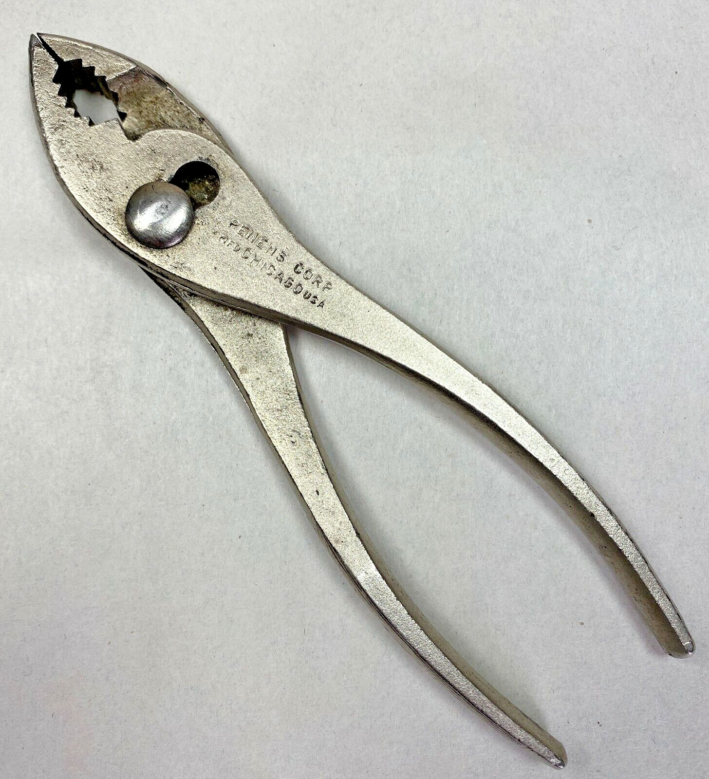 Vintage PENENS CORP. TOOLS Slip Joint Pliers PLOMB Tools Made in Chicago IL USA
