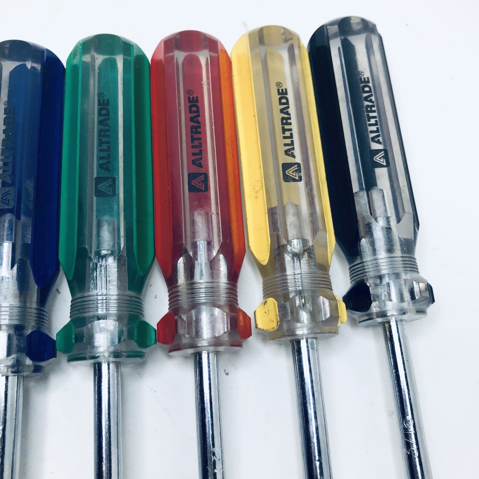 Vintage Lot 7 Alltrade Tools Nut Driver Clear Classic Hard Handles Nutdriver Set