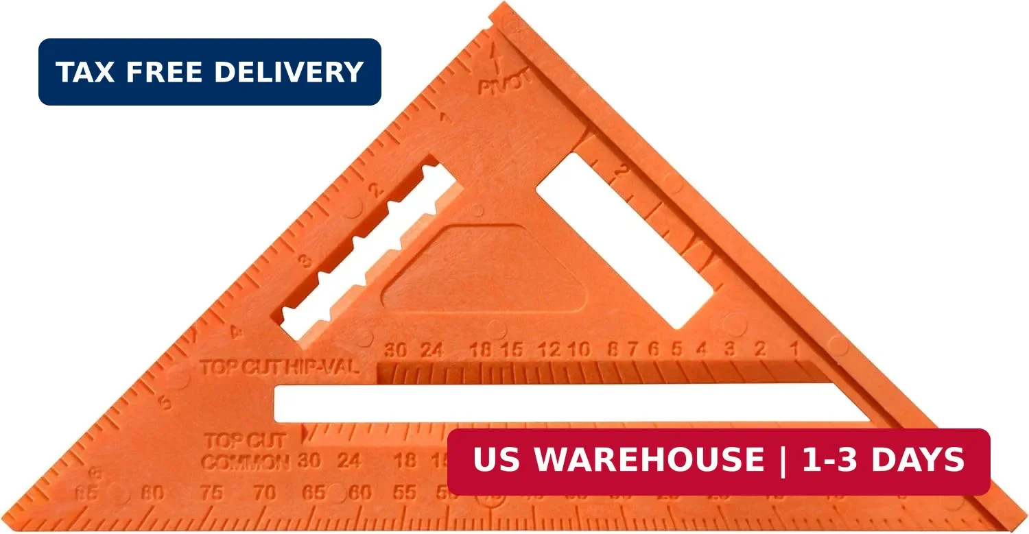Johnson Level & Tool RAS-70B-ORAN Structo-Cast Rafter Square, 7″, Orange, 1 Squa