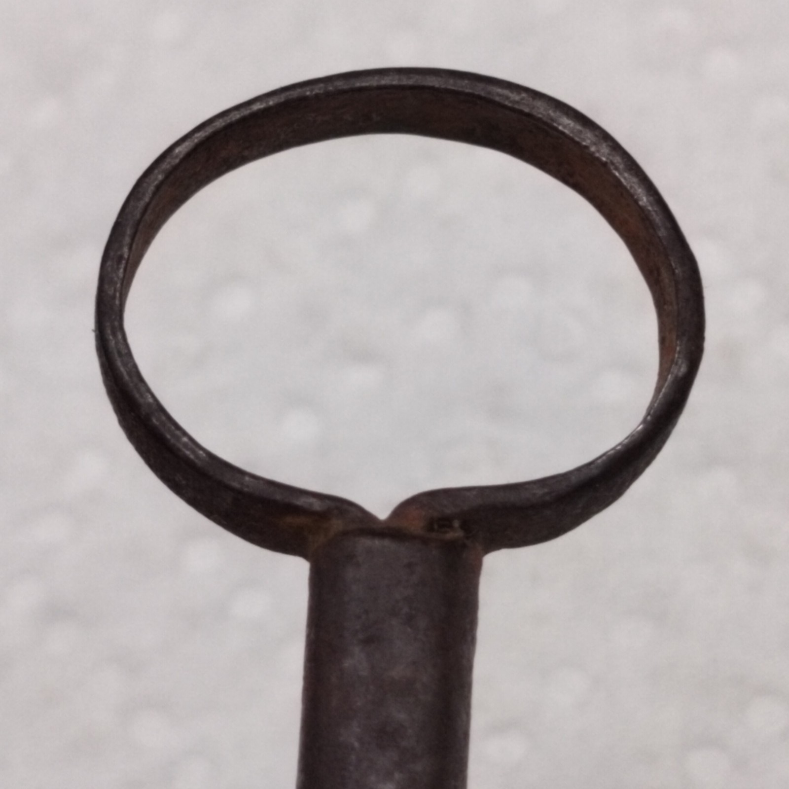 Antique Iron Barrel Skeleton Key 2″ Open Barrel Cabinet Trunk Key Vintage Patina