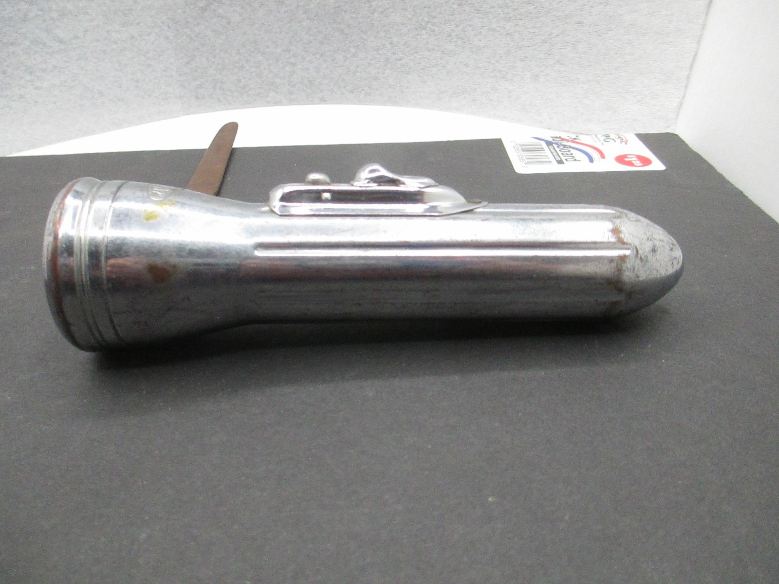 VTG Deco Chrome Plated Ray-O-Vac Flashlight Bullet Torpedo MCM Atomic Age B65