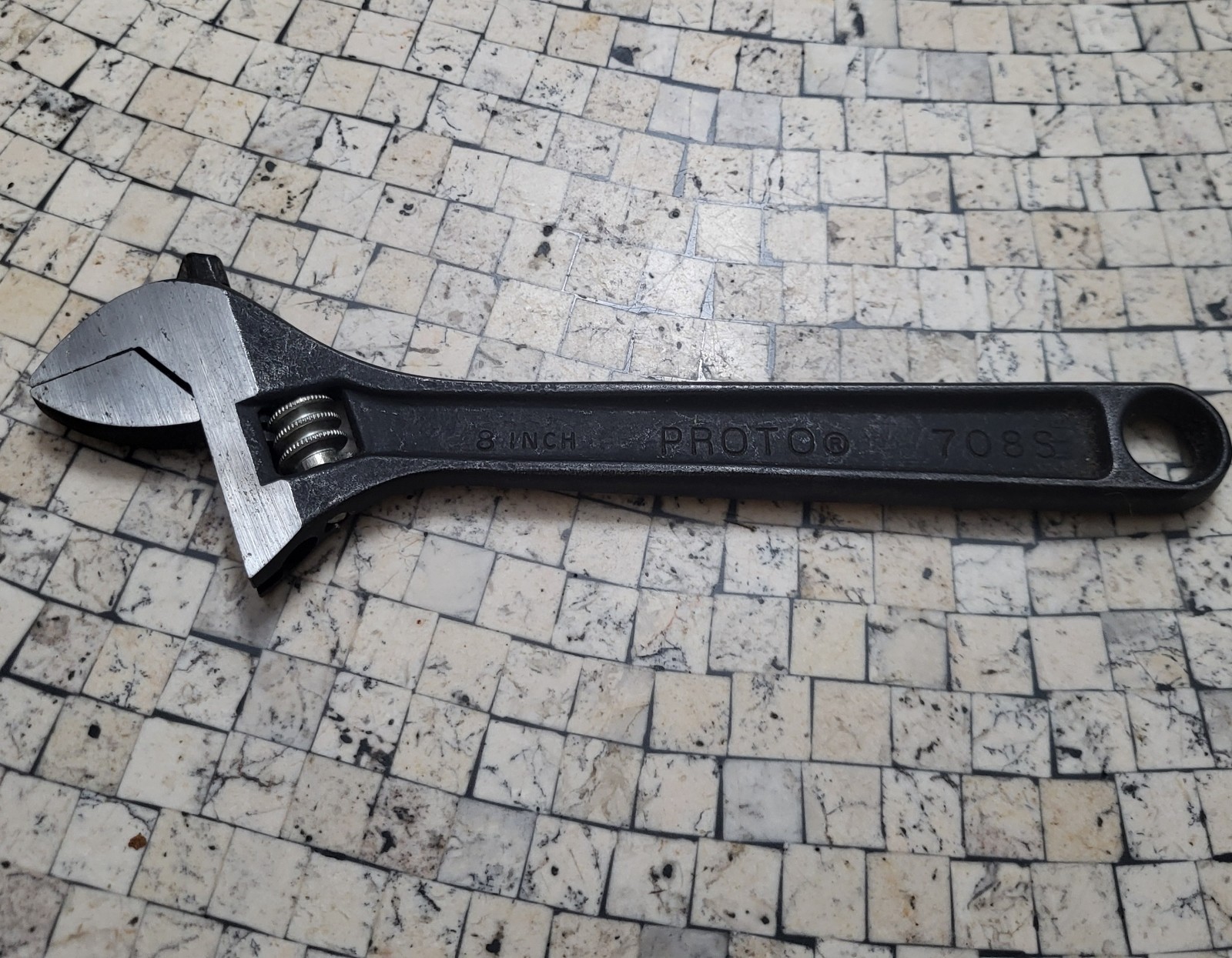 Proto Black 708S Adjustable Wrench, 8″L 1-1/8″ Opening – Black Oxide Finish USA