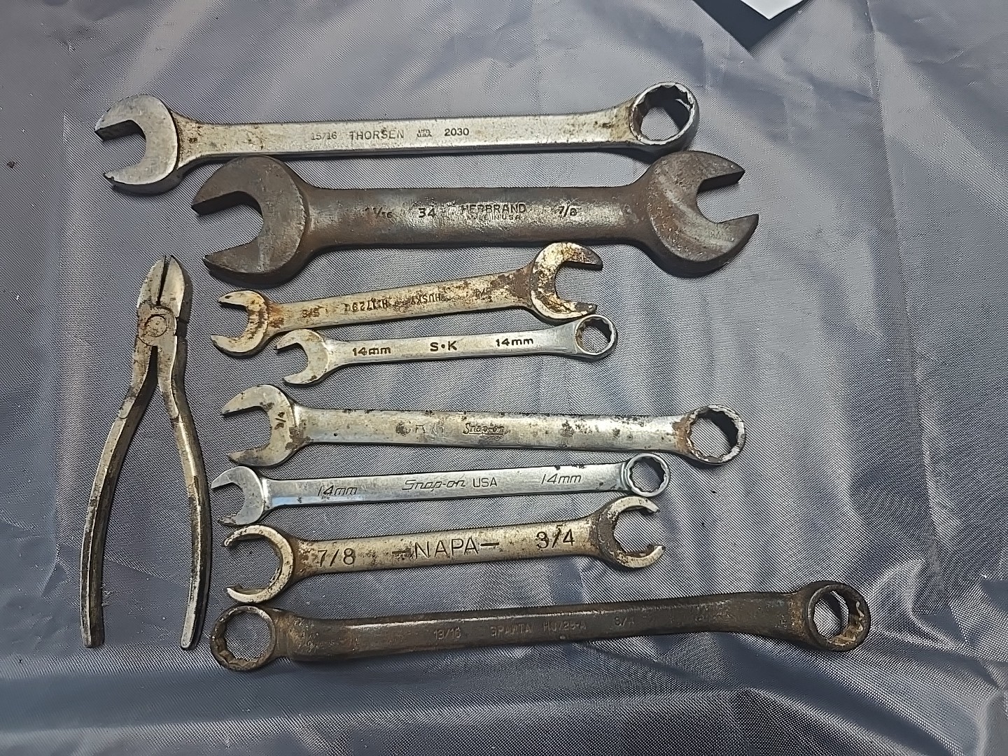 Vintage Wrench Lot Snap-On Hernand NAPA AK 8 Total