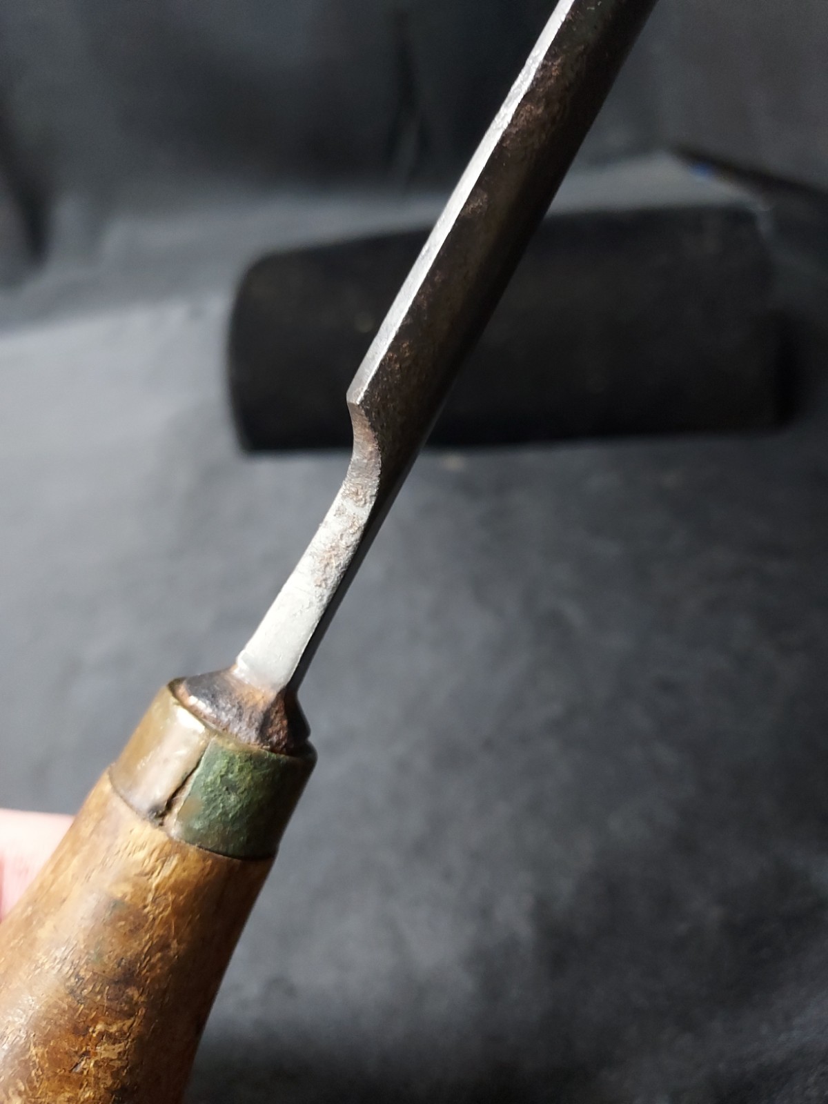 Antique Mid 1800’s D.R. Barton 9/16″ Gouge Chisel Woodworking Tool Rochester NY