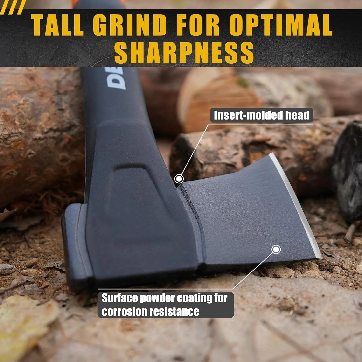 Versatile 24” X17 Camping Axe with Protective Sheath – Ideal for Wood Splitting