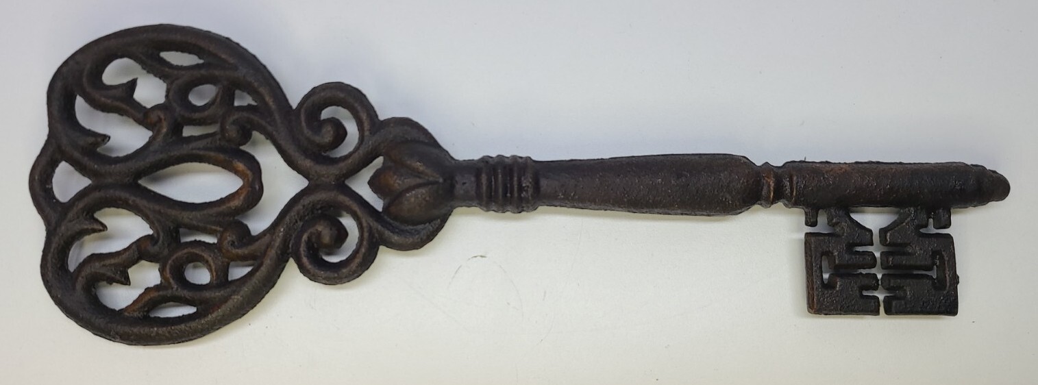 Skeleton Key Giant Victorian Master 12″ Iron Gate Castle Door Lock Cast Metal