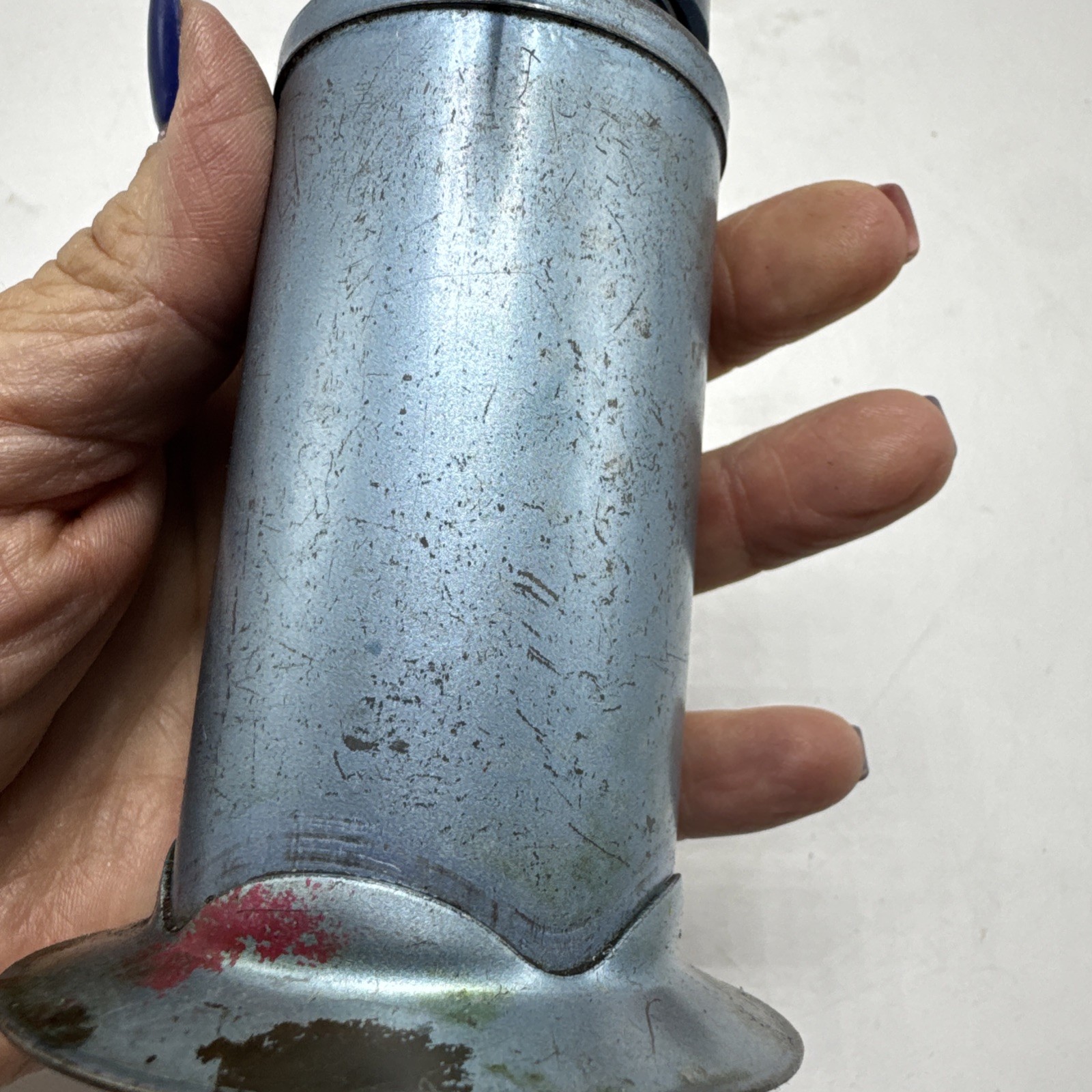 Plews Oil Can Oiler Pump Trigger Made in USA Vintage Metal Blue