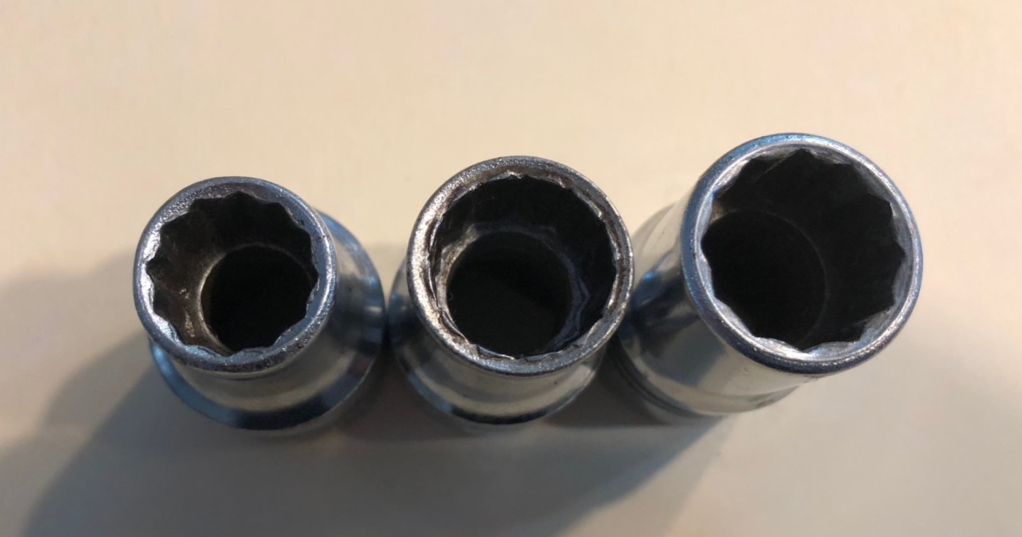14 vintage J.H. Williams USA 1/2″ drive sockets – 11 standard/3 deep – 12 point