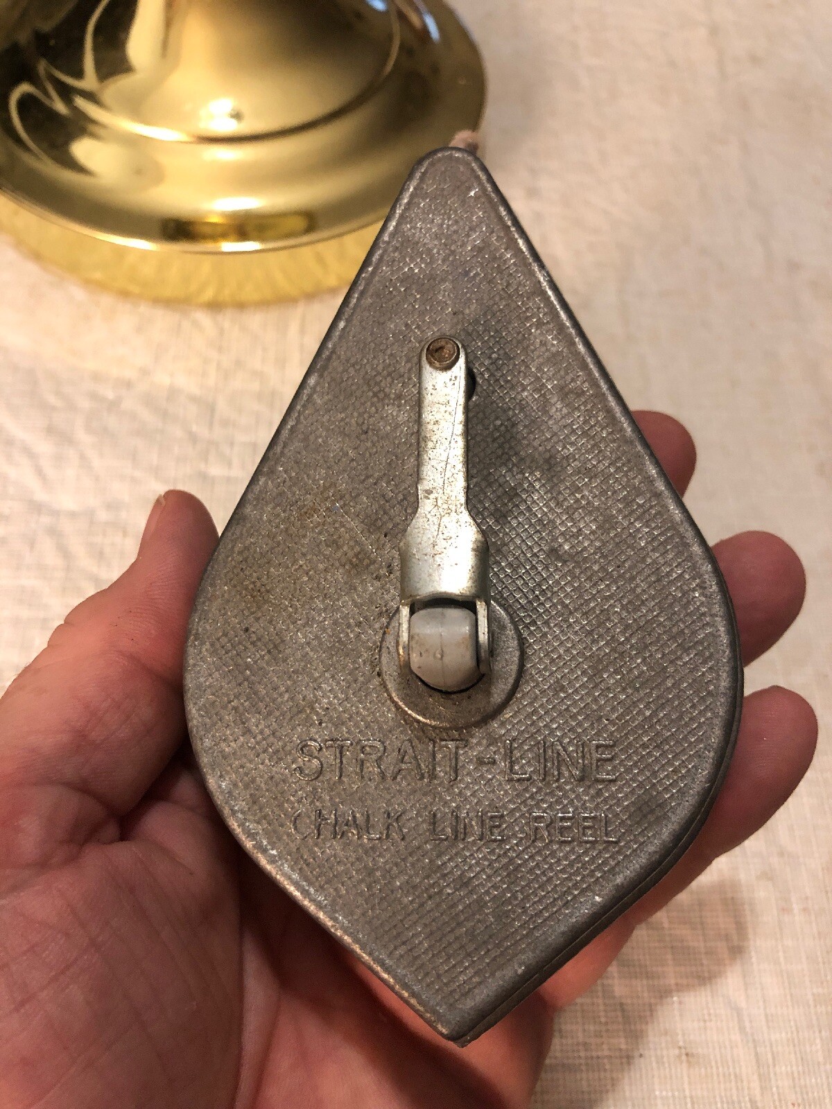 Vintage Strait-Line Chalk Line Reel Plumb Bob Irwin Auger Bit Co. Wilmington OH