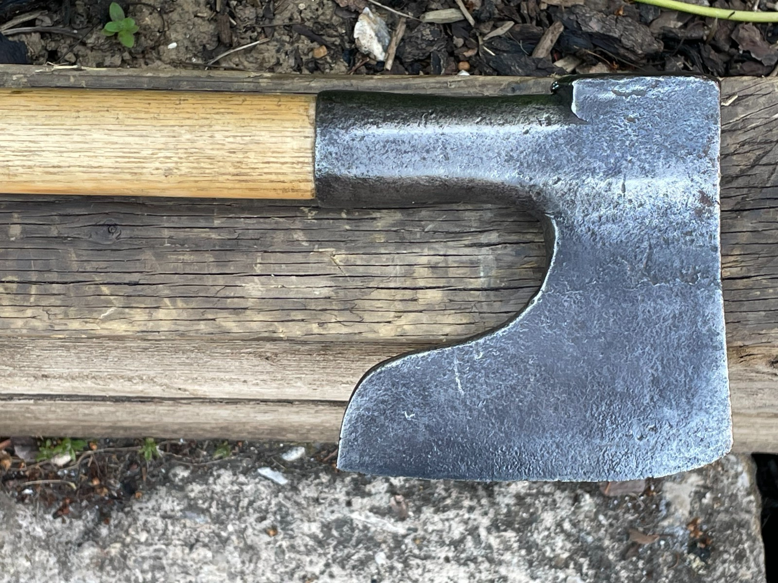 Vintage Antique Bearded 3 lb Side Axe Wood Chopper Old Tool