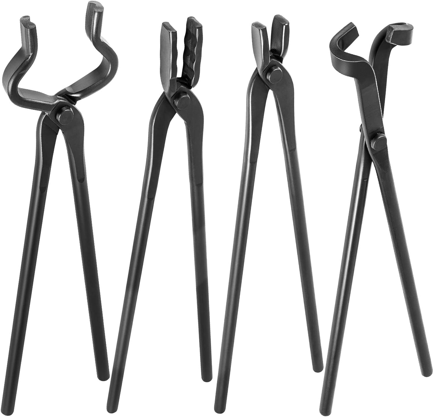 4Pcs Knife Making Tongs Set Bladesmith Blacksmith Knife Tong Anvil Vise Forge
