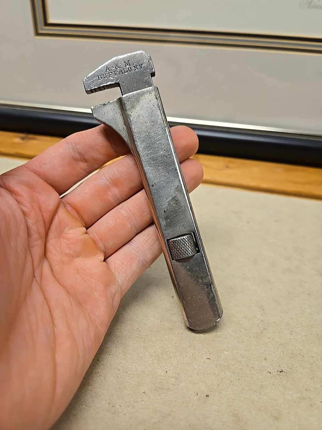1890s Bicycle Wrench A&M Buffalo NY 5 Inch Adjustable Wrench Rare Company