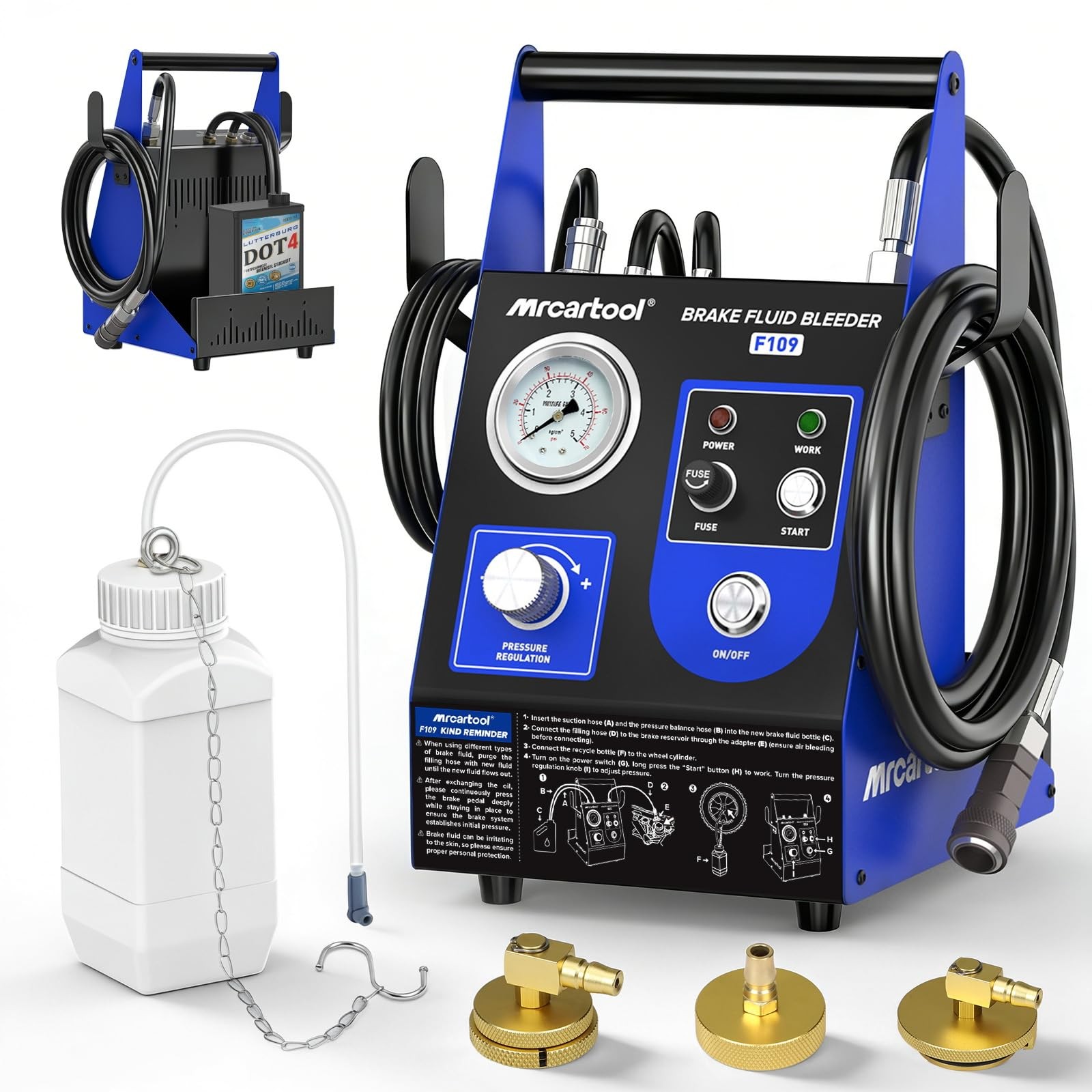 F109 Automatic Brake Bleeder Kit 110V Electric Brake Fluid Bleeder Machine 0….