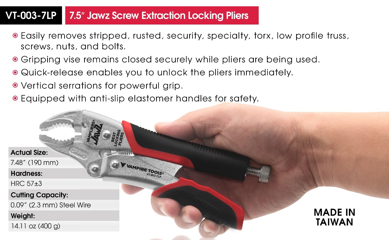 VAMPLIERS Premium 10-Piece Stripped Screws Extractor Set with Toolbox Storage