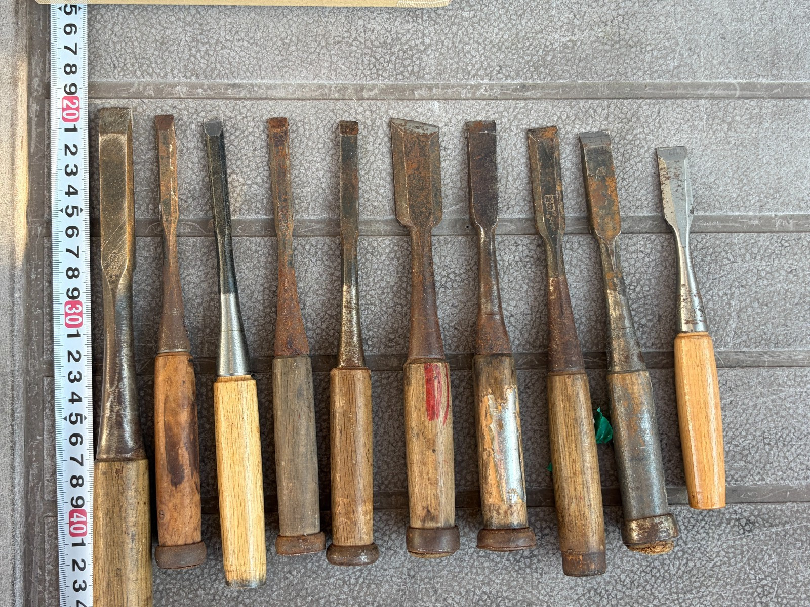 Chisel Nomi Japanese Vintage working Tool set of 10 Japan #490