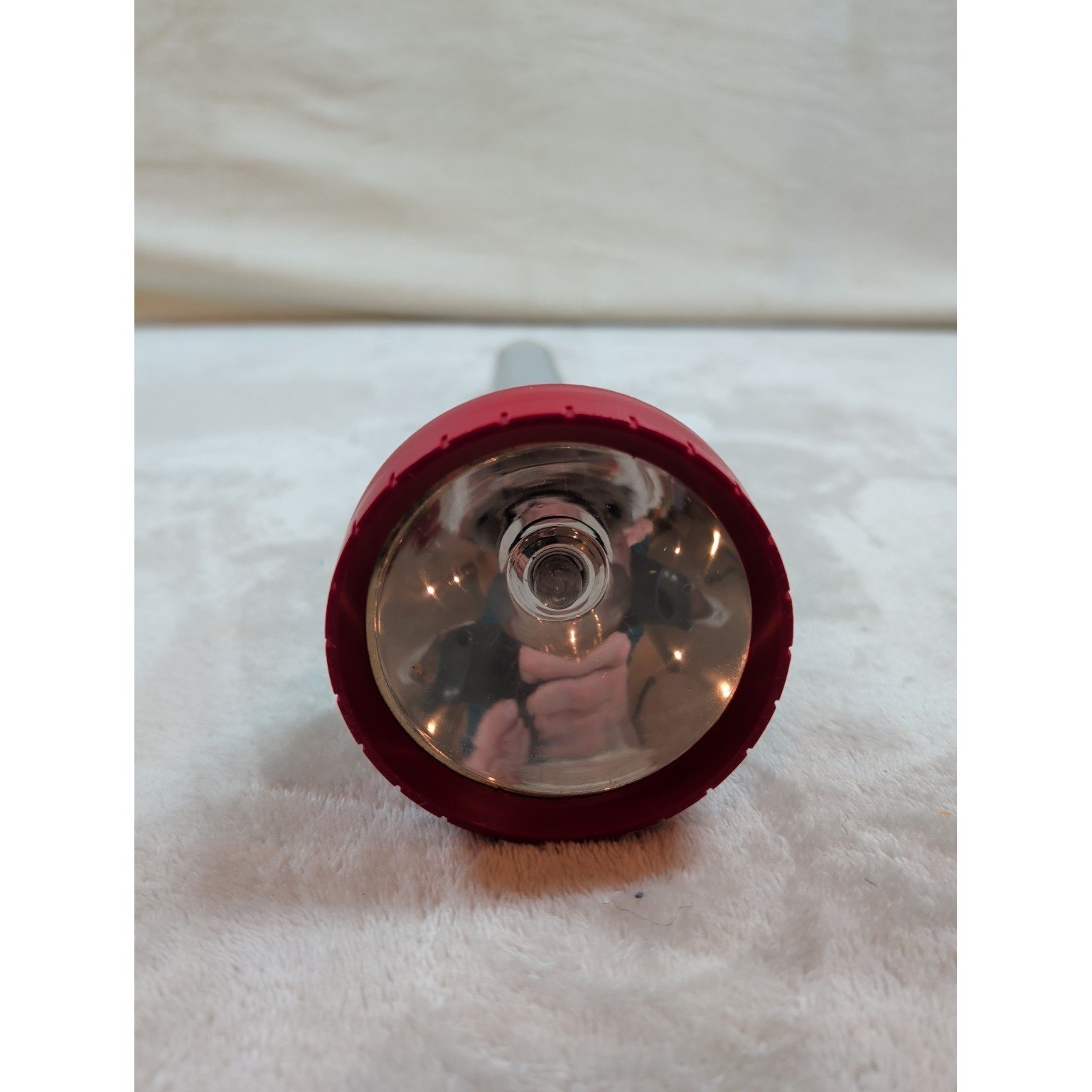 Vintage Radio Shack Tandy Corp Flashlight Grey Red 15.5 Inch Handheld Light