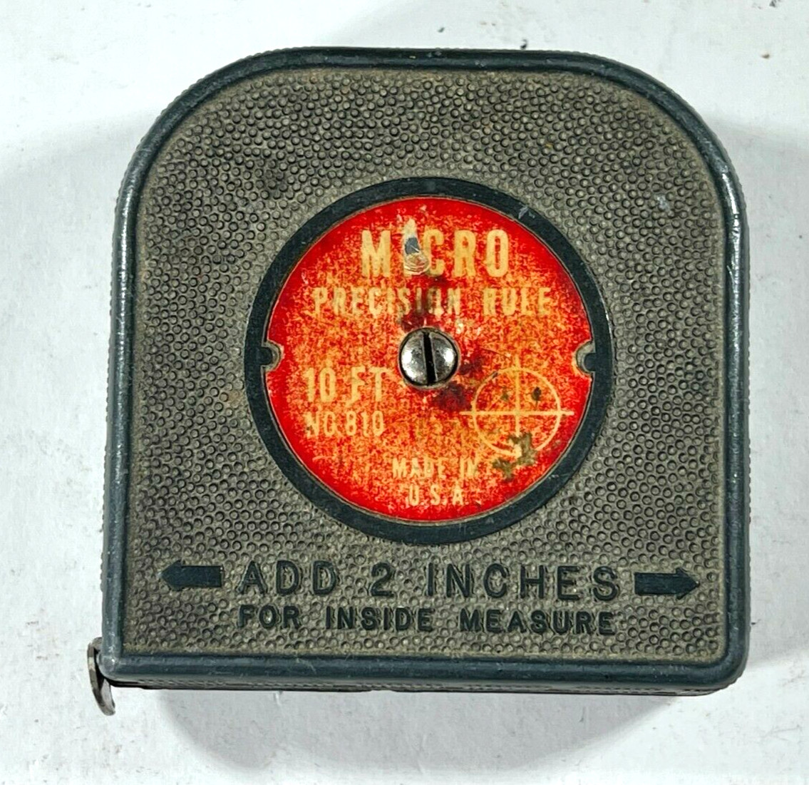 Vintage MICRO Precision Rule 10ft Metal Tape Measure #810 Great Condition USA