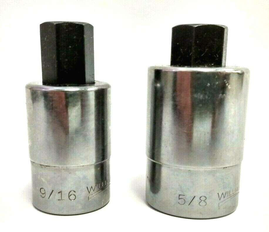 WILLIAMS 9/16″ SA-18A & 5/8″ SA-20A 1/2″ DRIVE HEX BIT SOCKETS (NEW,MADE IN USA)