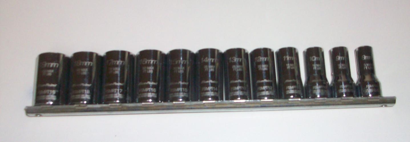 Blue Point~ Protective Thin Wall~ Metric Socket Set~ 3/8″ Drive~ 6 pt.~ 8-19MM