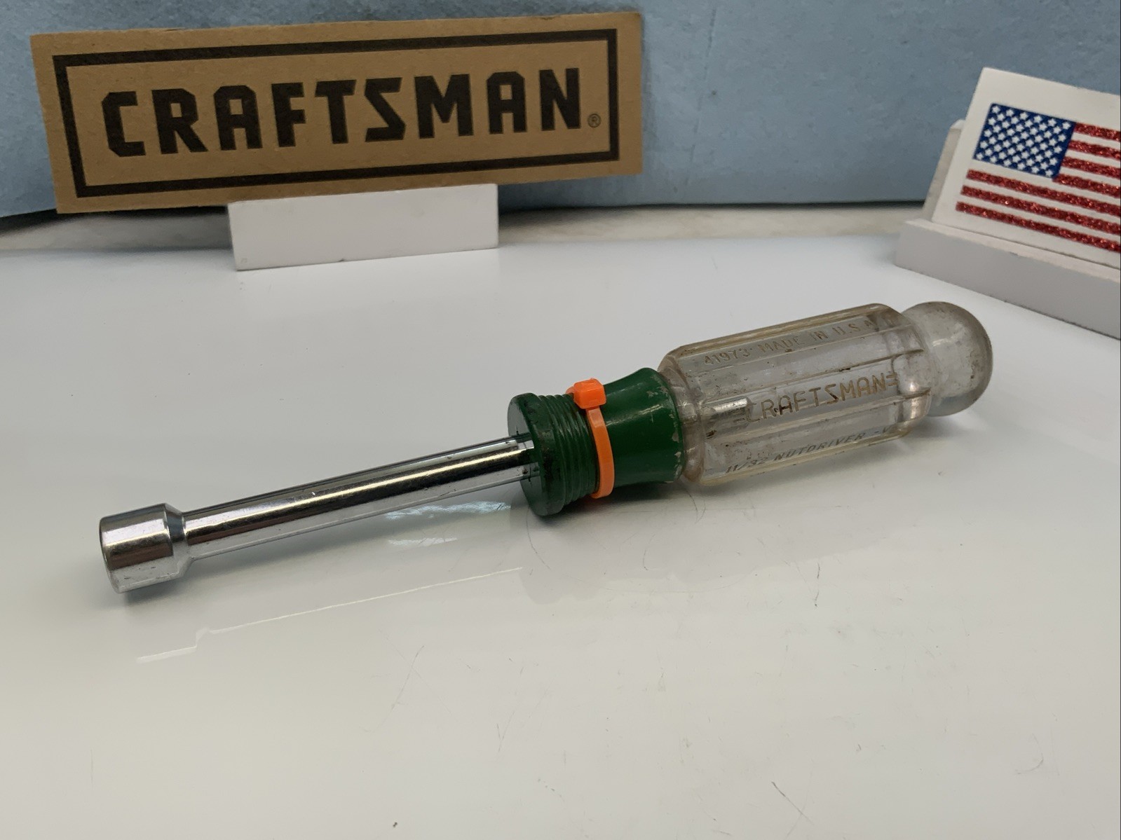 Craftsman V-41973, 11/32in. 6pt Nut Driver – Green Band – USA – Orange Tag
