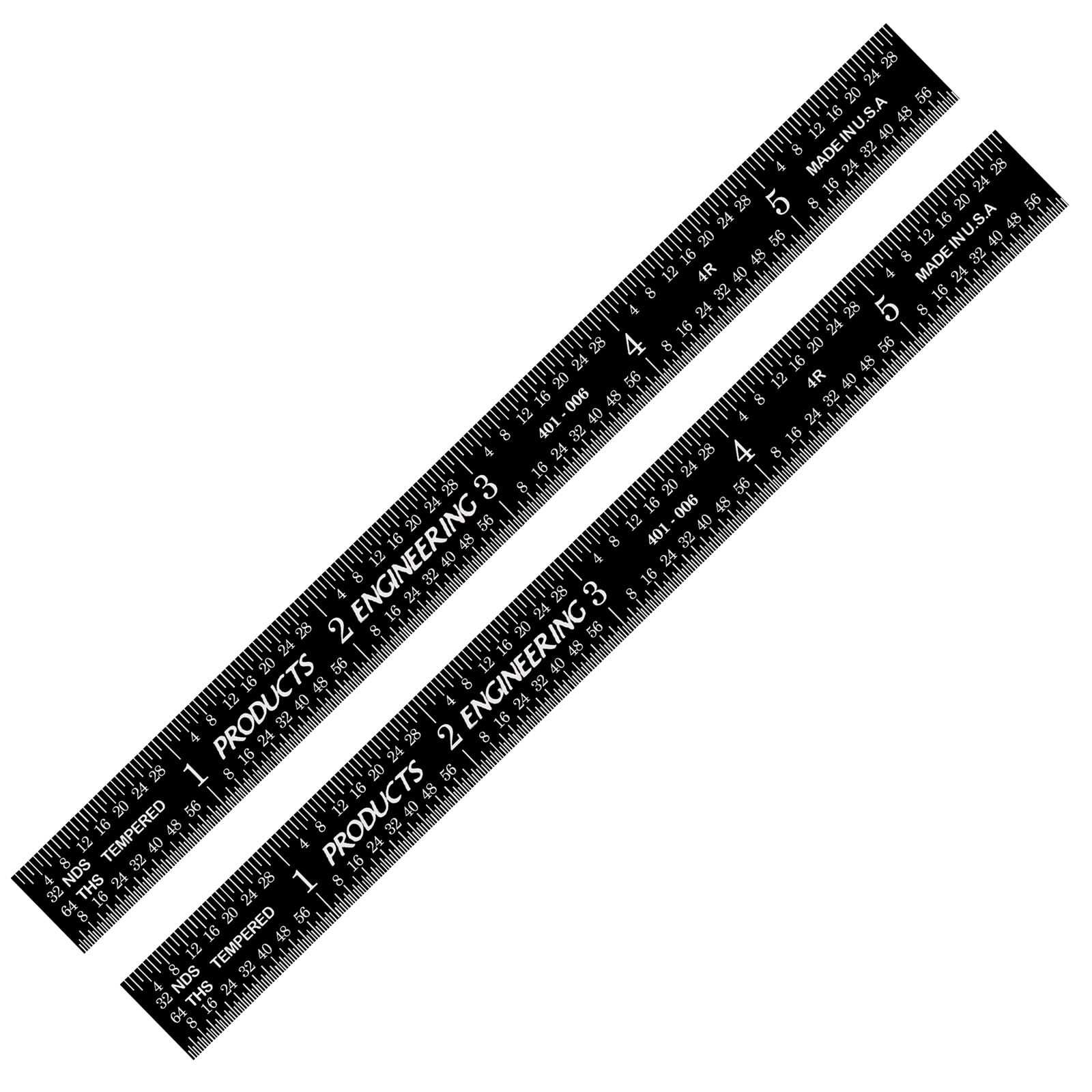PEC Tools 6-inch Flexible Metal Ruler (2 Pack), High Contrast Machinist Rule,…