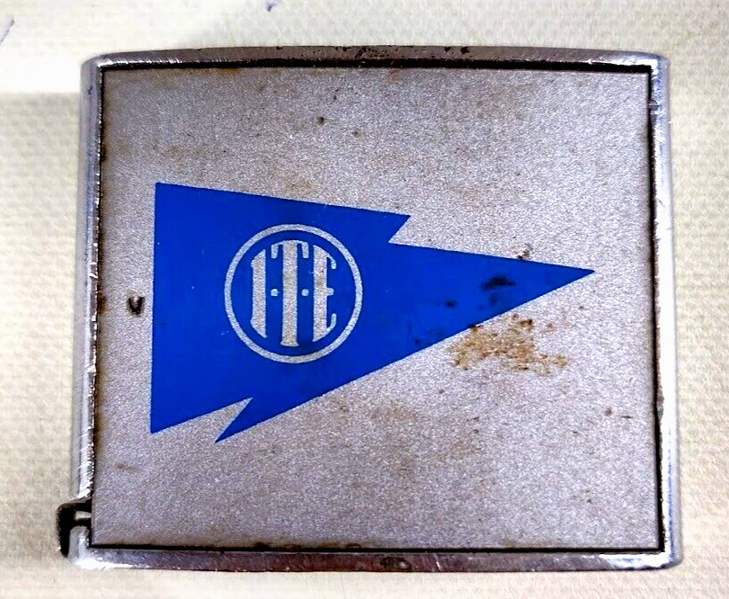 Vtg Advertising Tape Measure All Metal Measuring Tape Barlow ITE Made In USA