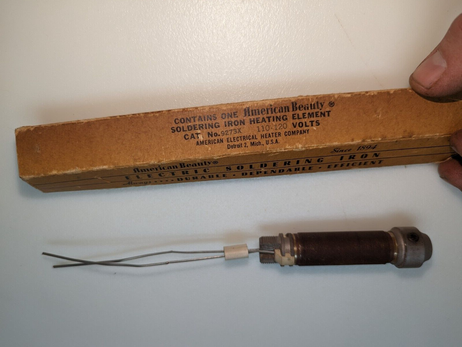 VINTAGE NOS AMERICAN BEAUTY 100 WATT SOLDERING IRON ELEMENT CAT. NO. 9273 USA